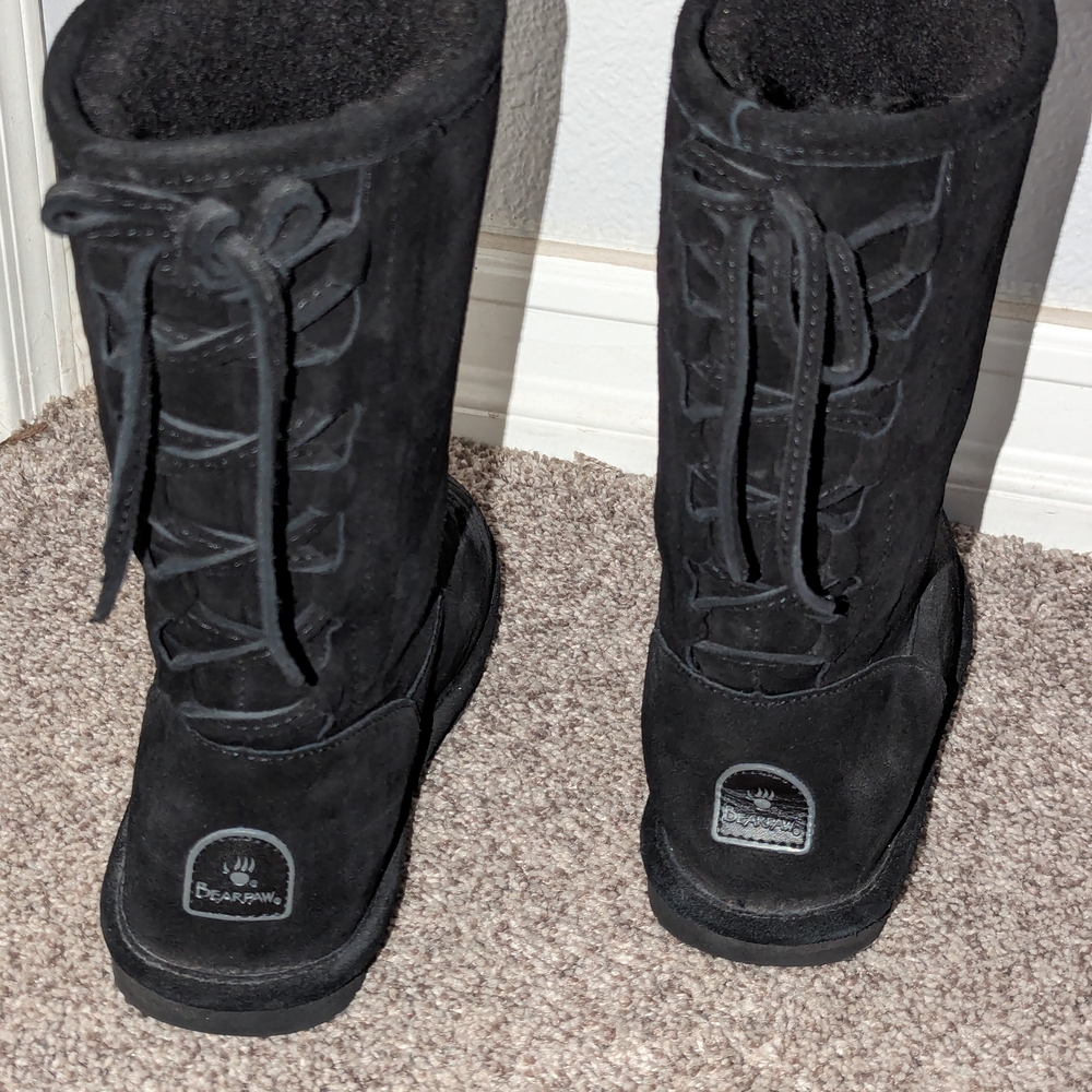 Bearpaw Black Suede Boots